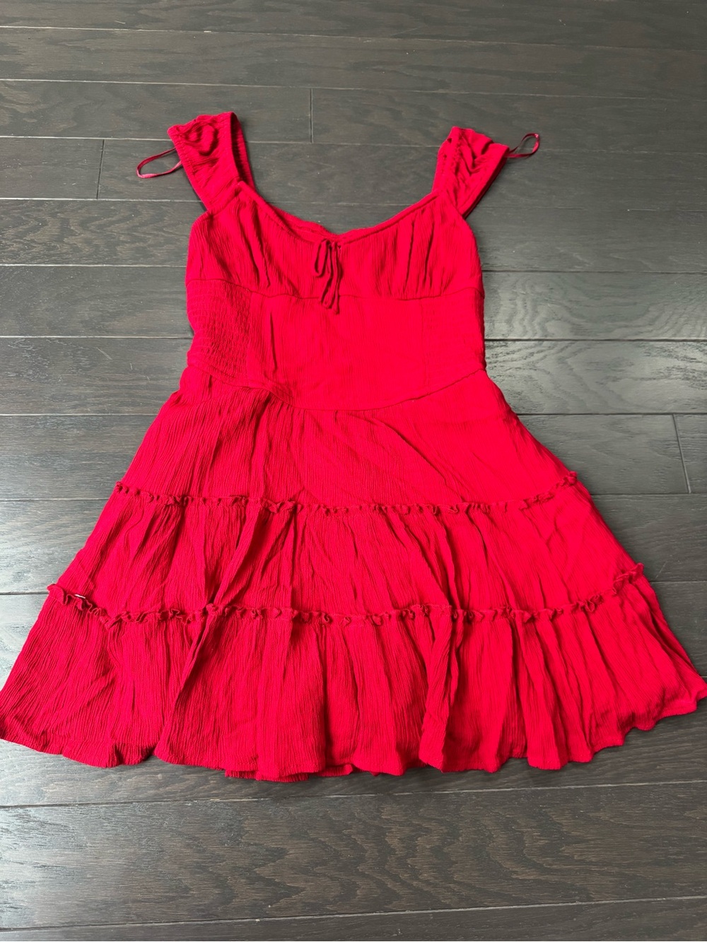 Aeropostale Bright Red Tiered Romper